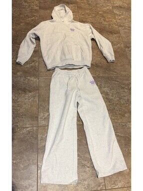 White Fox Era 8.5 Women’s Lounge Set Sweatsuit Size L /XL Hoodie L Pants Gray